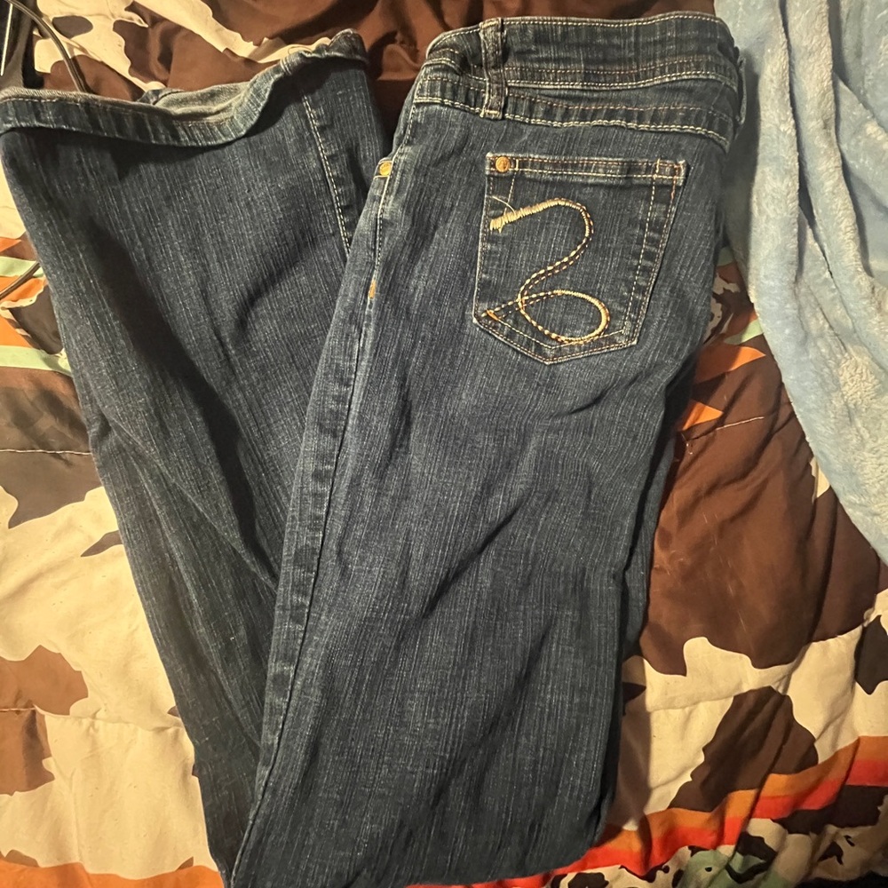 South Pole Women's Dark Blue Boot Cut Jeans with Embroidered Back Pocket